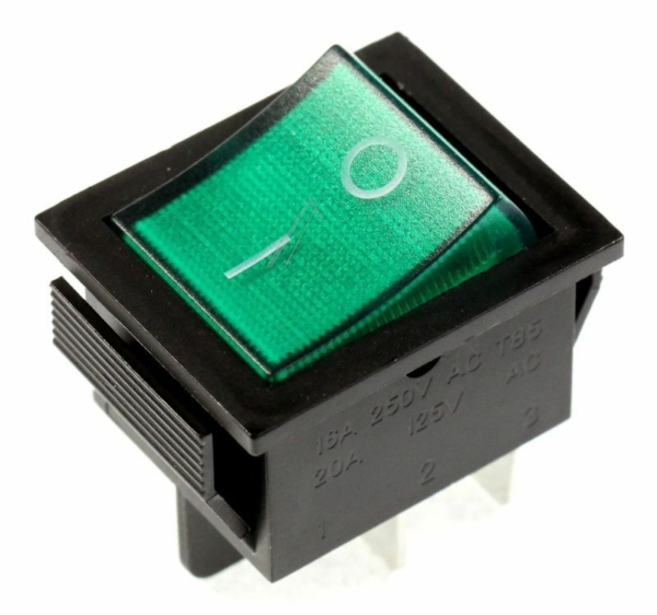 SCHAKELAAR 2-POLIG MET LAMPJE 16A/ 250V 22X30