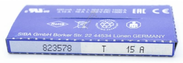 15A-T 189140.15 KERAMISCHE ZEKERING 6,3X32MM. INH:10 STUKS ROHS-CONFORM