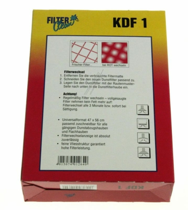 KDF1 300003-KDF VETFILTER 470 X 560MM. MET VETINDICATOR