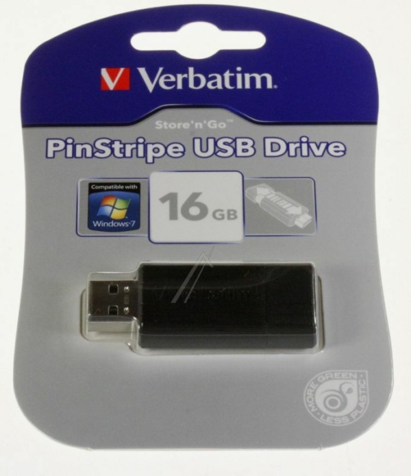 49063 USB DRIVE 2.0 PINSTRIPE 16GB ZWART