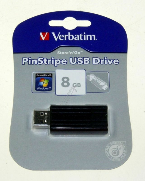 49062 USB DRIVE 2.0 PINSTRIPE 8GB ZWART