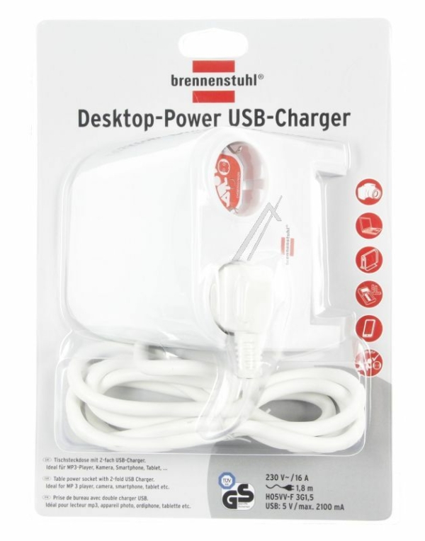 1153520222 DESKTOP-VOEDING USB-LADER MET 2X USB-2.0-LADER 2100MA 2-VOUDIG