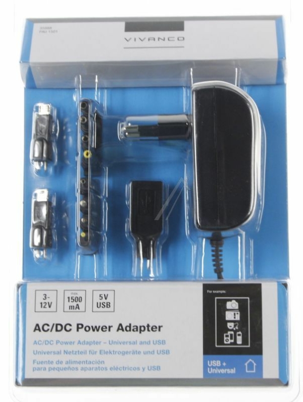 PAU 1501  NETADAPTER UNIVERSEEL    USB,  18VA