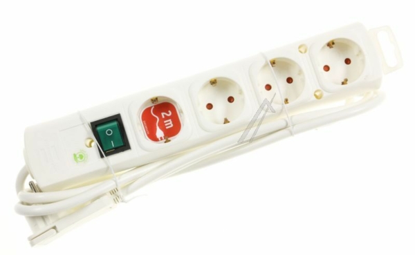 COMFORT-LINE PLUS 1153120100 TAFELCONTACTDOOS PLATTE STEKER 4-VOUDIG H05VV-F3G1.5, WIT 2M