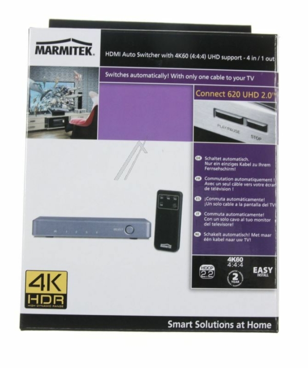CONNECT 620 UHD 2.0 25008336 HDMI AUTO SWITCHER MET 4K60 (4:4:4) UHD SUPPORT - 4 IN /  1