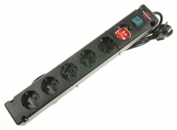COMFORT-LINE BREMOUNTA 1150650316 TAFELCONTACTDOOS 6VOUDIG 3M ZWART MET SCHAKELAAR