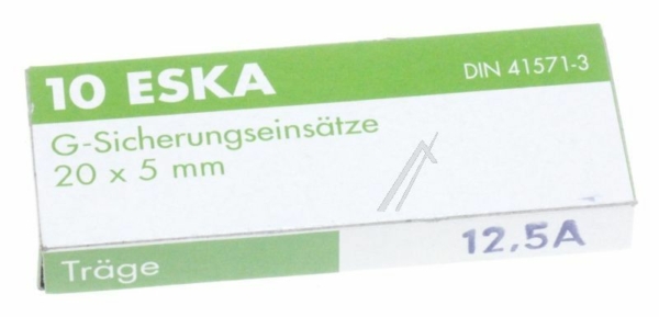 12,5A-T 522028 ZEKERING,  TRAAG,  5X20MM. INH:10 ST. ROHS-CONFORM