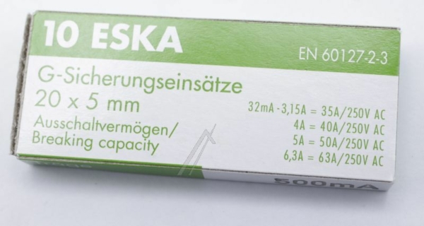 0,5A-T 522.514 ZEKERING,  TRAAG,  5X20MM. INH:10 ST. ROHS-CONFORM