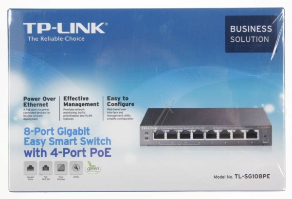 TL-SG108PE GIGABIT EASY-SMART SWITCH,  8 POORT/ POE