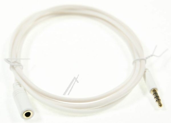 VERLENGKABEL 4-POL. JACK-3,5MM STEKER/ -CONTRA WIT,  L: 1,5MTR