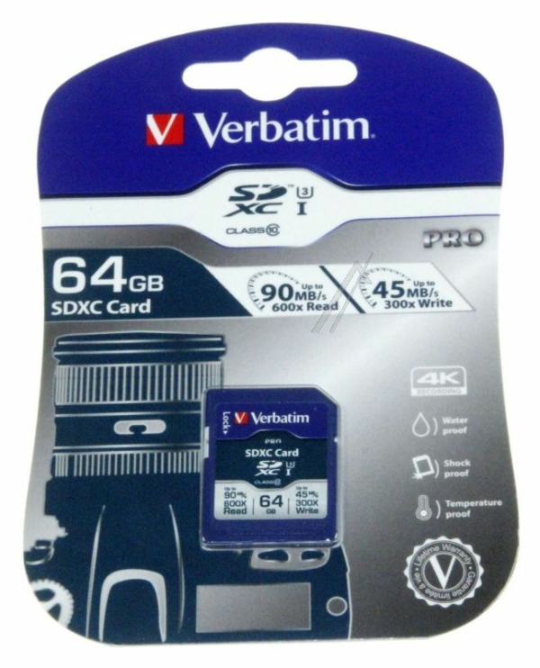 64GB 47022 SECURE DIGITAL CARD SDHC PRO UHS-3 64GB CLASS-10
