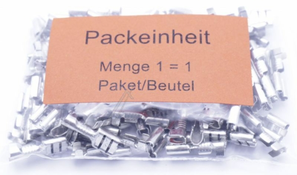 F503630012 VLAKSTEEKHULS 6.3 MM X 0.8 MM 100 STUKS VOOR 1.5 - 2.5 MM MESSING GEGALVANISEERD