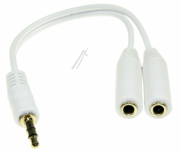 3,5MM JACK-STEKER/ 2X3,5MM JACK CONTRA 0,2M,  WIT