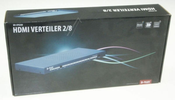 B-RUN  HDMI VERTEILER 2X8, 3D-TAUGLICH,  2,25 GBIT/ SEK.