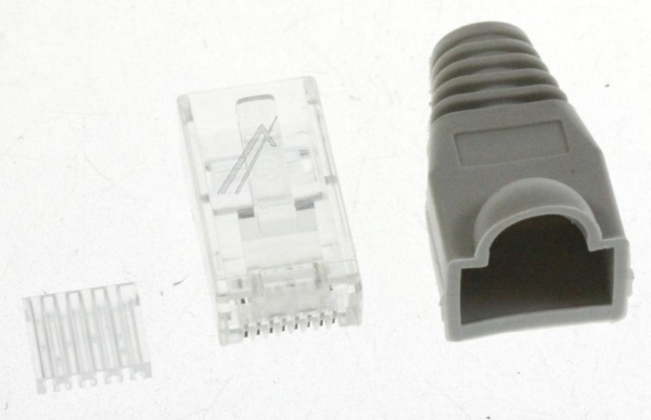 TVAC40890 RJ45-STEKER 8P8C CAT5 ONAFGESCHERMD,  MET TULE GRIJS