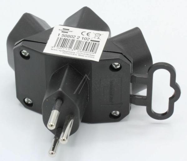 1508022102 3-FACH ABZWEIGSTECKER T13 STERNFÖRMIG SCHWARZ *CH*