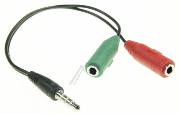 JACK-ST 3,5MM 4-PIN /  2 X JACK-CONTRA 3,5MM 3-PIN