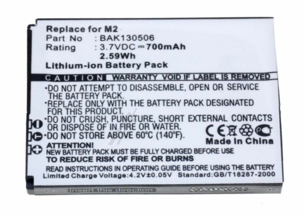 3,7V-700MAH ACCU VOOR AVM FRITZ! FON M2, LI-ION