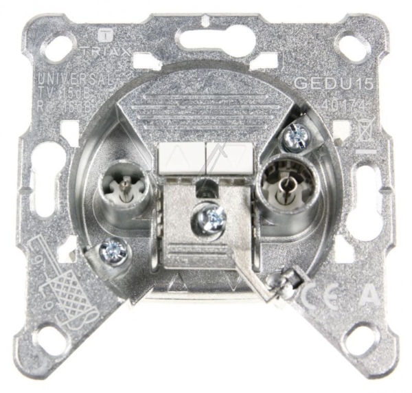 GEDU 15 306212 DOORVOERCONTACTDOOS MET 15DB DEMPING OP TV/ RF-UITGANG VOOR SAT/ BK