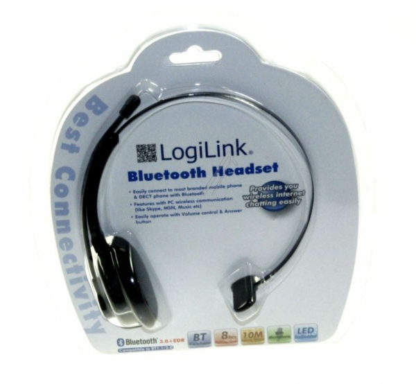BT0027 MONO-HEADSET,  DRAADLOOS,  BLUETOOTH,  LOGILINK