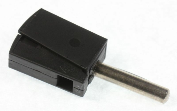 4MM 215-311 BANANENSTEKKER,  ZWART MET KABELKLEM VERBINDING