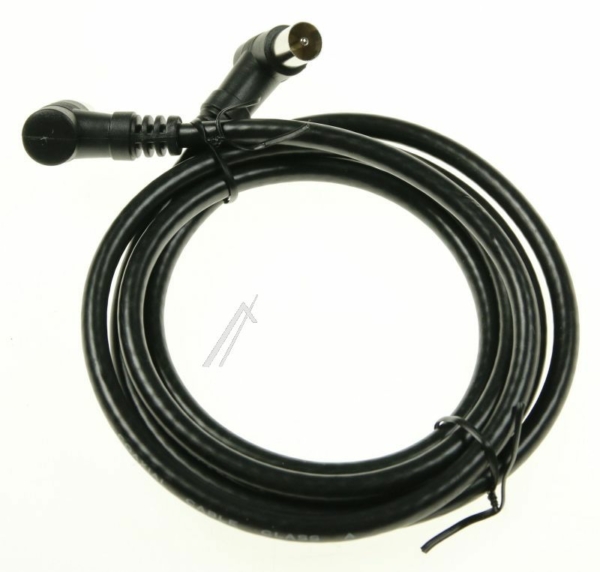 COAX-AANSLUITKABEL STEKER 90°/  CONTRA 90° CLASS:A,  ZWART 1,5MTR.