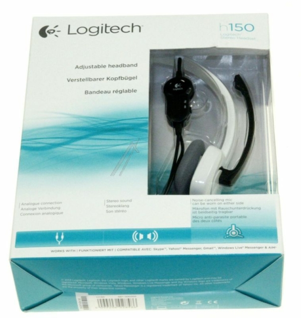 H150 981-000350 geschikt voor LOGITECH H150 STEREO HEADSET ANALOGE 3,5MM KLINKE CLOUD WHIT