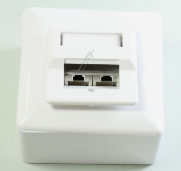 241014 CAT6 AANSLUITDOOS,  2 X RJ45 INCL. OPBOUWRAAM WIT