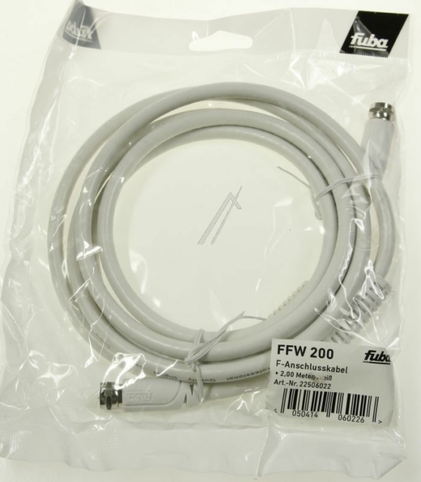 FFW 200  F-AANSLUITKABEL 2,0MTR. WIT MET MANTELSTROOMFILTERS