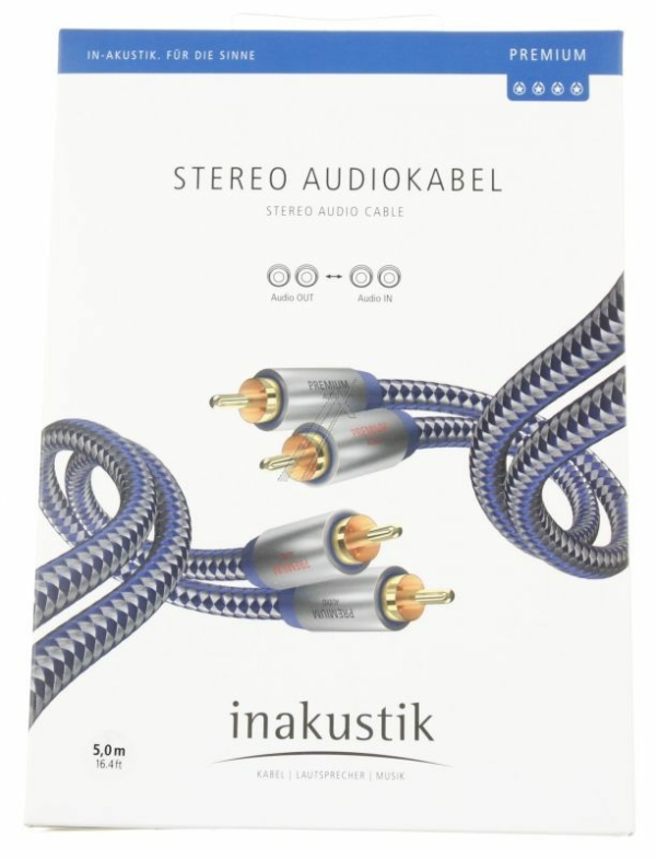 0040405 PREMIUM II AUDIO STEREO 2XCINCHSTEKER /  2XCINCHSTEKER 5M