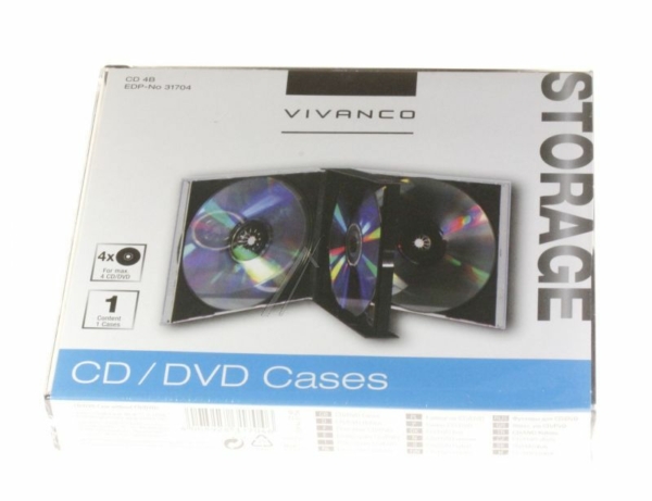 CD 4B 31704 CD JEWEL CASE VOOR VIER CD S,  ZWART