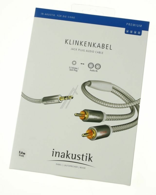 00410005 PREMIUM II MP3 3,5 JACK STEKKER /  2X CINCH STEKKER 5,0M