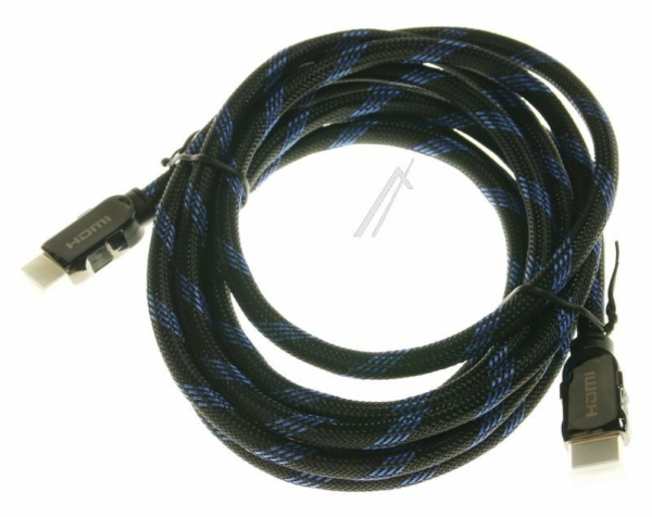 HDMI KABEL MET METALEN PLUG IN ZWART/ BLAUW 3M