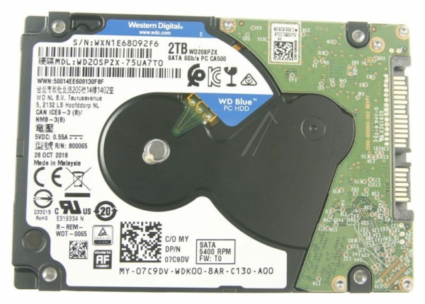 WD BLUE™ WD20SPZX 2TB 2,5"/ SATA-3 HARDDISK