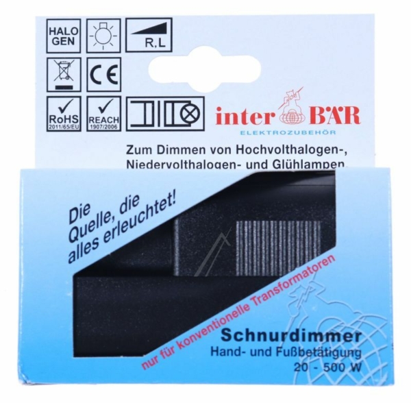 8013-004.01 SNOERDIMMER 250VAC 20VA(W) - 500VA(W),  ZWART