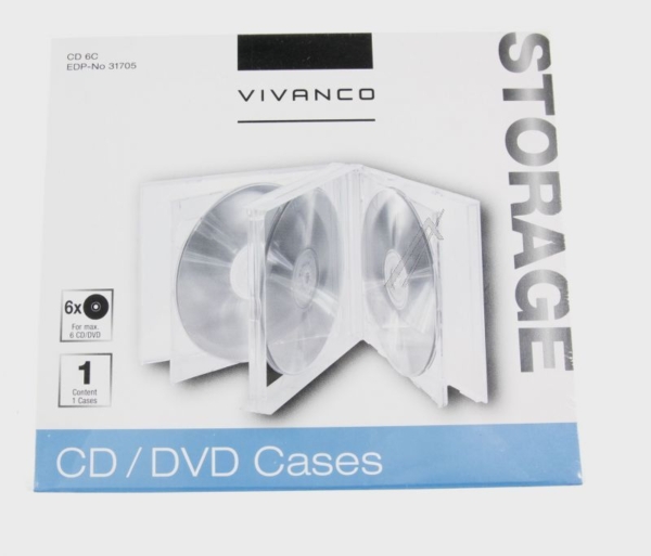 CD 6C 31705 CD JEWEL CASE FÜR SECHS CD S,  TRANSPARENT