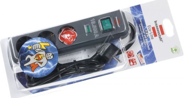 ECO-LINE 13.500A 1158810315 TAFELCONTACTDOOS 3-VOUD    OVERSP. BEVEILIGING ANTRACIET 1,5M