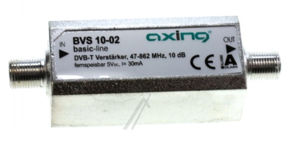 BVS 10-02 BVS01002 DVB-T MINIATUUR-INLINE-VERSTERKER 10 DB 862 MHZ