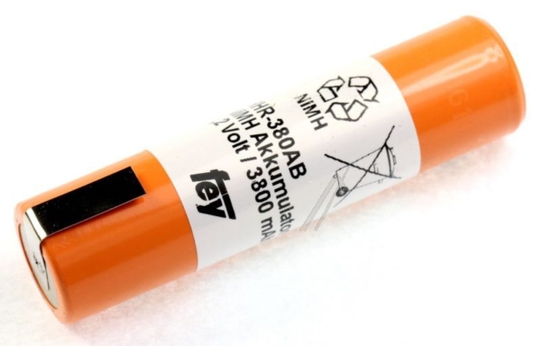 HHR-380AB02-1Z 1,2V-3800MAH NIMH ACCU MET Z-SOLDEERLIPPEN
