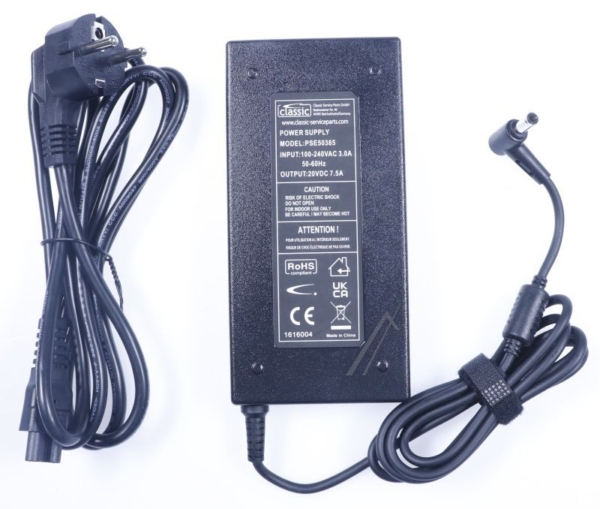 20V-7,5A PSE50385 EU NETADAPTER MET KABEL ALTERNATIEF VOOR ASUS NOTEBOOKS