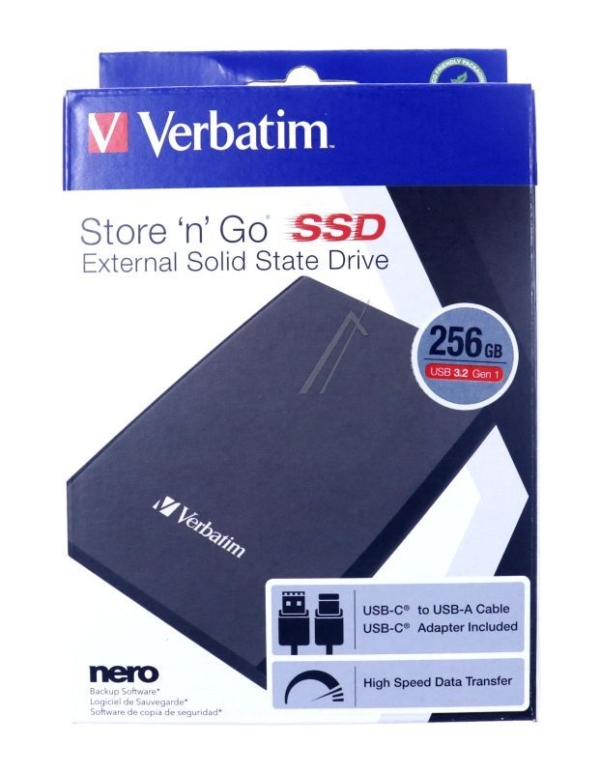 32180 256GB STORE  N  GO SLIM PORTABLE SSD USB 3.2 GEN 1 /  USB-C FESTPLATTE SCHWARZ