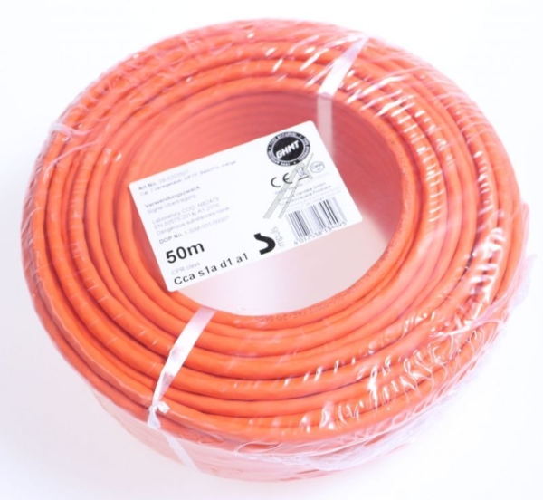 CAT.7 VERLEGEKABEL 1000 MHZ S/ FTP PIMF ORANGE,  50M