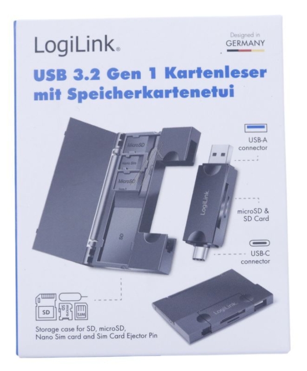 CR0049 USB 3.2 GEN1 KAARTLEZER VOOR SD & MICROSD KAARTEN,  MET KAARTOPSLAG