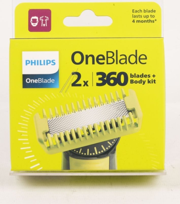 QP624/ 50 ONEBLADE 360° ERSATZKLINGE,  SILBER,  2 STÜCK    1 STÜCK KÖRPER-KIT