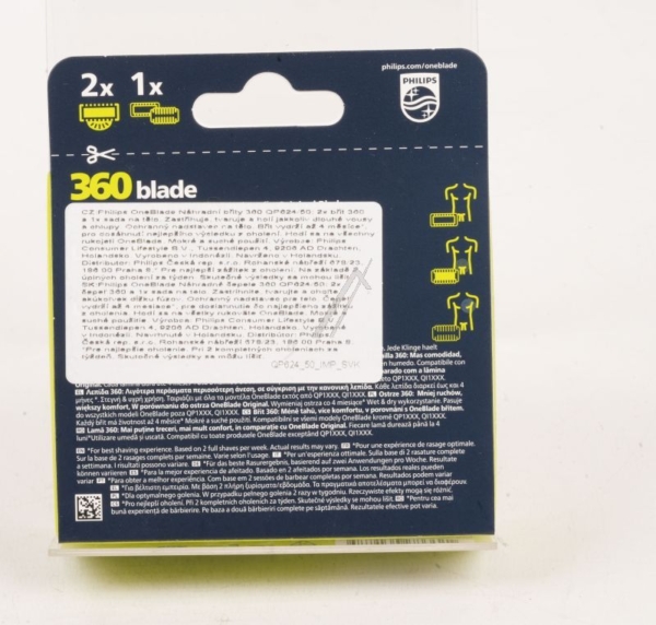 QP624/ 50 ONEBLADE 360° ERSATZKLINGE,  SILBER,  2 STÜCK    1 STÜCK KÖRPER-KIT