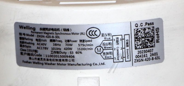 ZXGN-420-8-30L 11002015009406 MOTOR,  40-178VAC,  420W